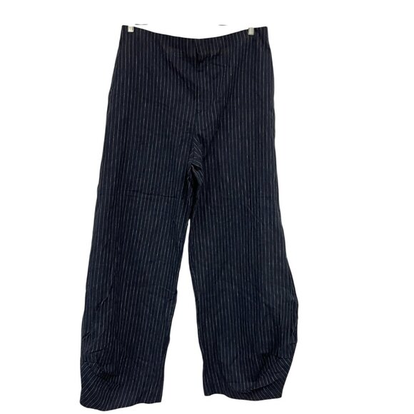 Zara ZW collection Womens Pants XL Striped Balloon Linen Trousers 3564/530 NWT - Picture 3 of 13